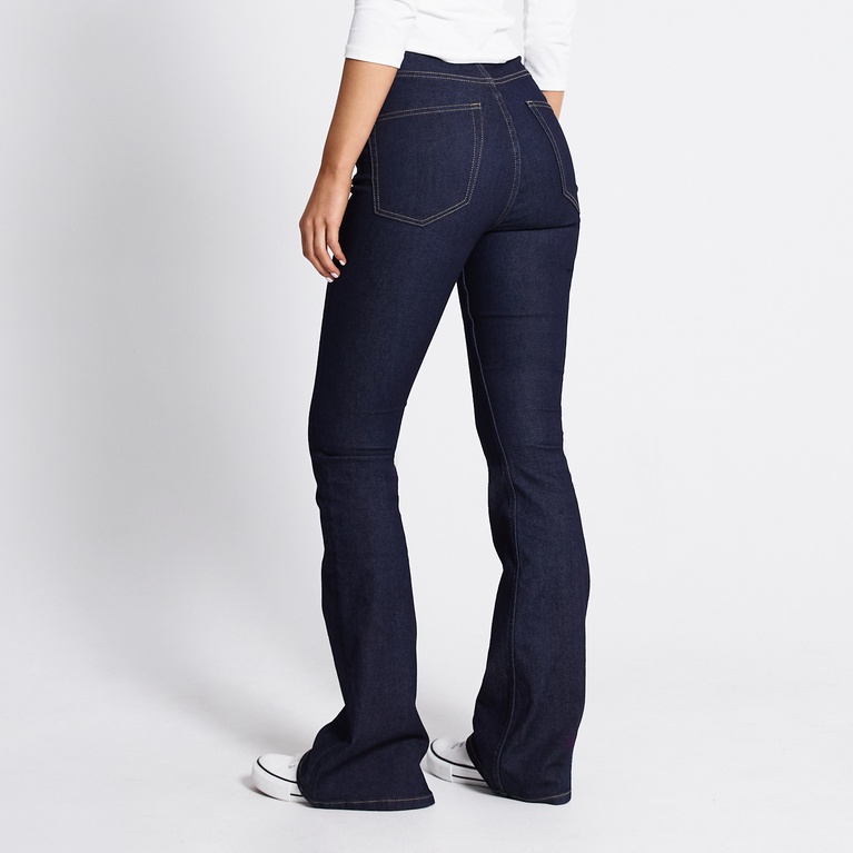High waist flare jeans "Snake Flare" Rinse